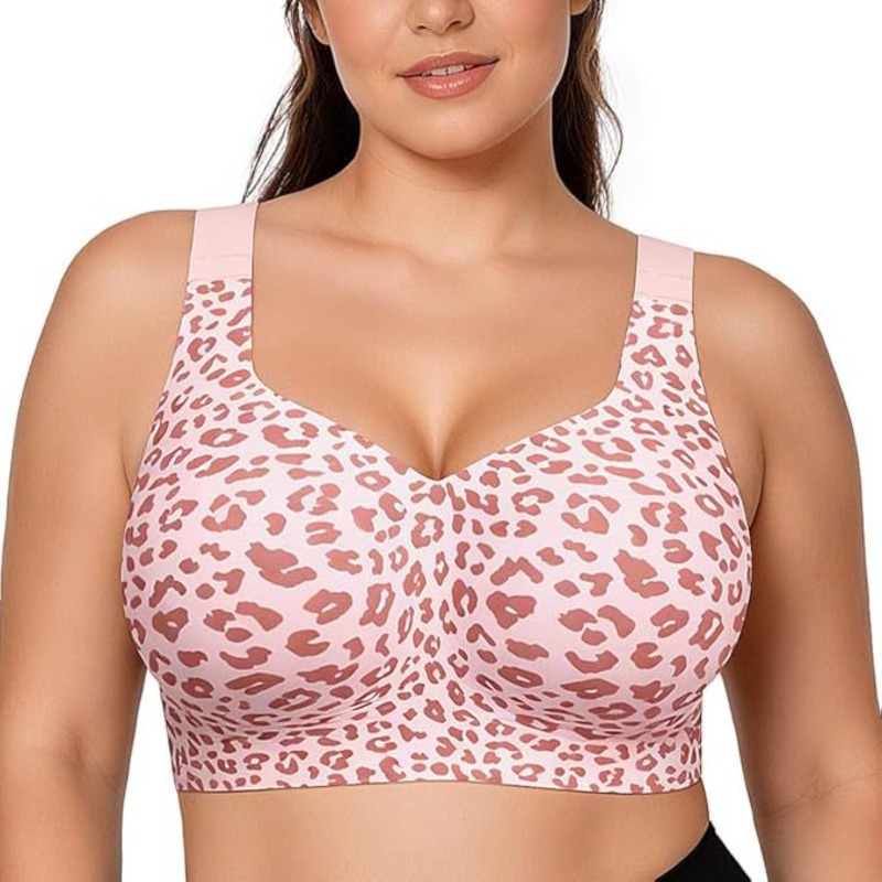 Minimizer Bra Women - Sujetadores Leopard Jelly sin aros, push-up,